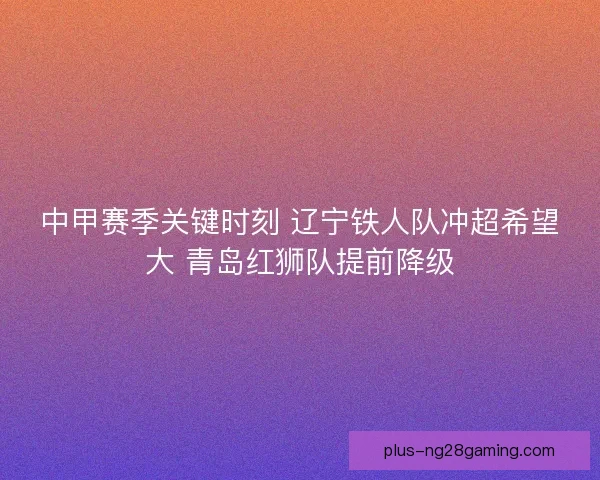 中甲赛季关键时刻 辽宁铁人队冲超希望大 青岛红狮队提前降级